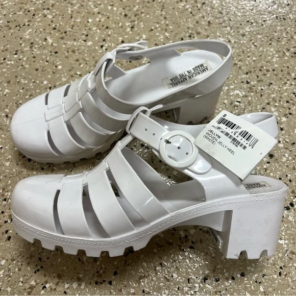NWT American Apparel White Woven Jelly Heels Shoes Size 8 - Picture 5 of 10